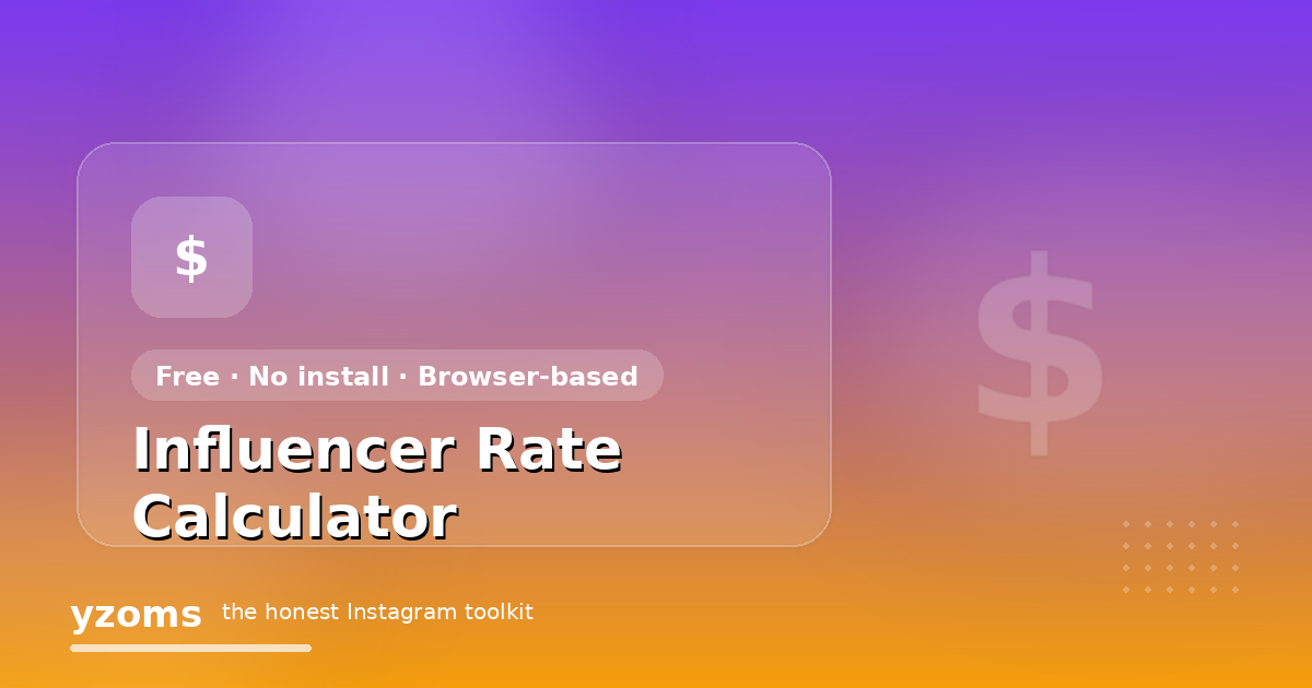 Influencer Rate Calculator — illustrated overview of how the Influencer Rate Calculator works on yzoms